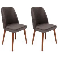 Set scaune de bucătarie Trendy Tutku Catifea/ Antracit Brown