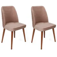 Set scaune de bucătarie Trendy Tutku Catifea/ Beige Brown