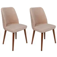 Set scaune de bucătarie Trendy Tutku Catifea/ Cream Brown
