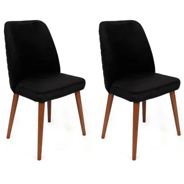 Set scaune de bucătarie Trendy Tutku Catifea/ Black Brown photo 1