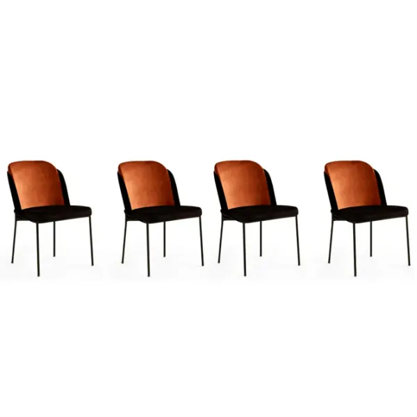 Set scaune de bucătarie Trendy DR - V4 Catifea/ Bronze Black photo 1