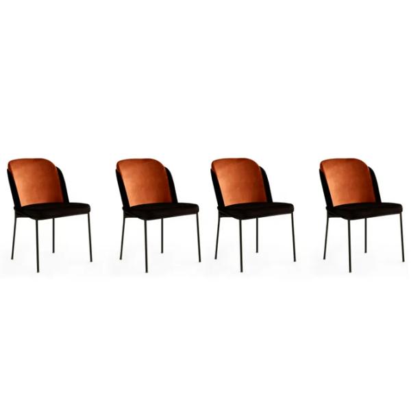 Set scaune de bucătarie Trendy DR - V4 Catifea/ Bronze Black photo 1