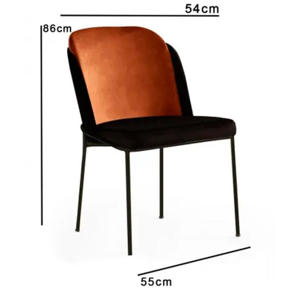 Set scaune de bucătarie Trendy DR - V4 Catifea/ Bronze Black photo 5
