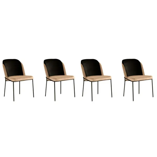 Set scaune de bucătarie Trendy DR - V4 Catifea/ Beige Black photo 1