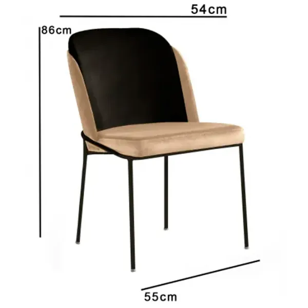 Set scaune de bucătarie Trendy DR - V4 Catifea/ Beige Black photo 5