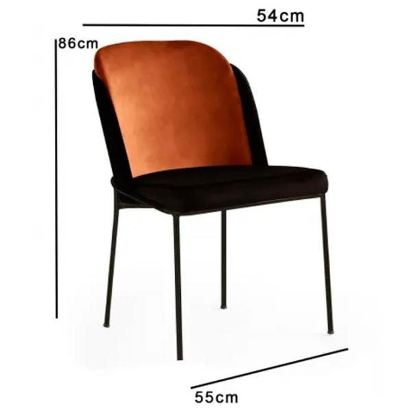 Set scaune de bucătarie Trendy DR - V2 Catifea/ Bronze Black photo 5