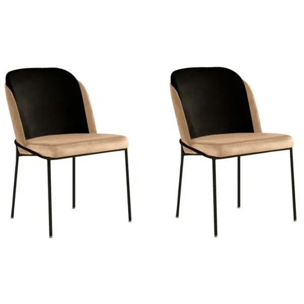 Set scaune de bucătarie Trendy DR - V2 Catifea/ Beige Black photo 1