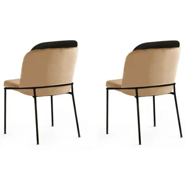 Set scaune de bucătarie Trendy DR - V2 Catifea/ Beige Black photo 2