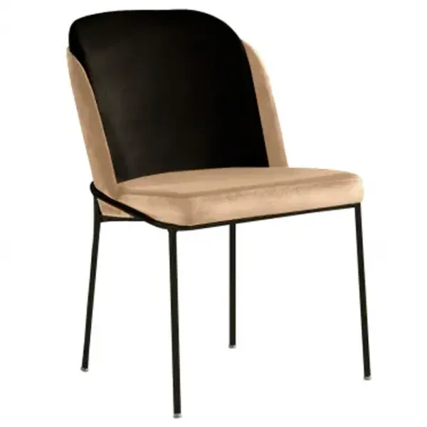 Set scaune de bucătarie Trendy DR - V2 Catifea/ Beige Black photo 3