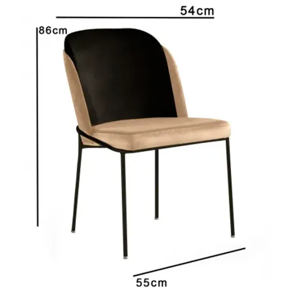 Set scaune de bucătarie Trendy DR - V2 Catifea/ Beige Black photo 4