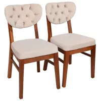 Set scaune de bucătarie Trendy Elma Catifea/ Beige Brown