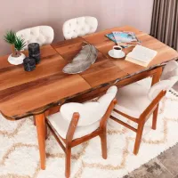 Set scaune de bucătarie Trendy Elma Catifea/ Beige Brown photo 6