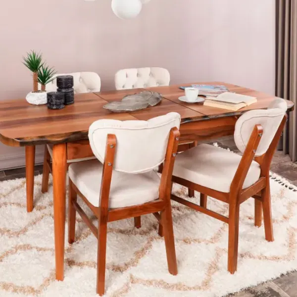 Set scaune de bucătarie Trendy Elma Catifea/ Beige Brown photo 7