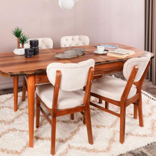 Set scaune de bucătarie Trendy Elma Catifea/ Beige Brown photo 7