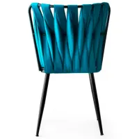 Set scaune de bucătarie Trendy KUŞAKLI Catifea/ Blue Black photo 5