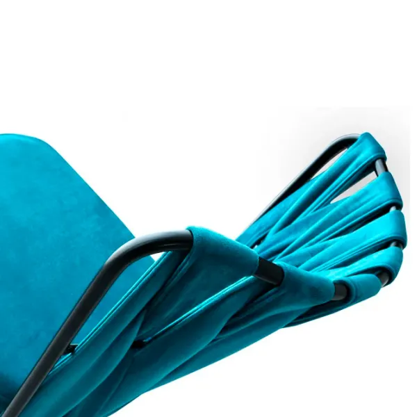 Set scaune de bucătarie Trendy KUŞAKLI Catifea/ Blue Black photo 4
