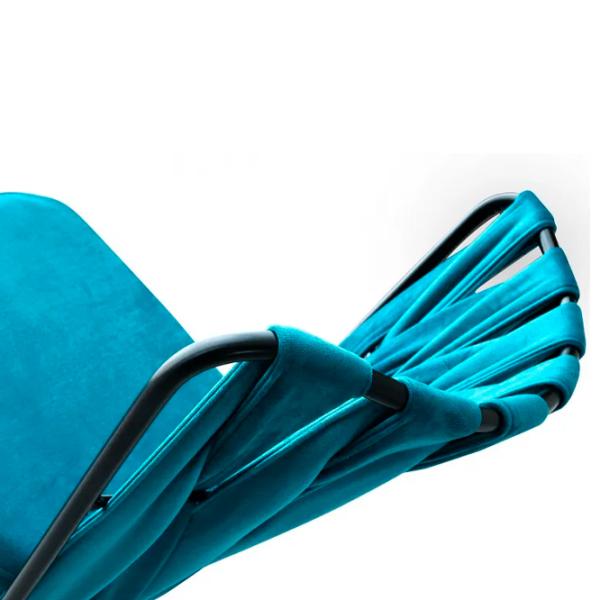 Set scaune de bucătarie Trendy KUŞAKLI Catifea/ Blue Black photo 4