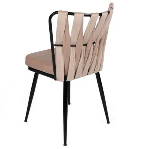 Set scaune de bucătarie Trendy KUŞAKLI Catifea/ Beige Black photo 3
