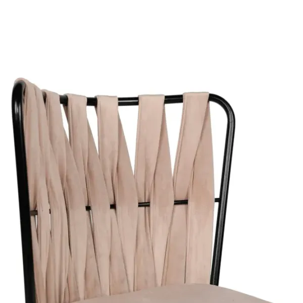 Set scaune de bucătarie Trendy KUŞAKLI Catifea/ Beige Black photo 5