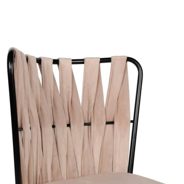 Set scaune de bucătarie Trendy KUŞAKLI Catifea/ Beige Black photo 5