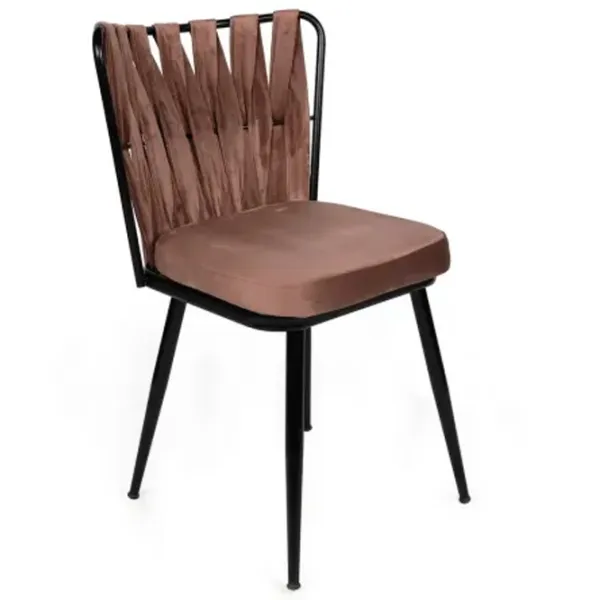 Set scaune de bucătarie Trendy KUŞAKLI Catifea/ Light Brown Black photo 3