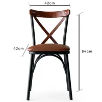 Set scaune de bucătarie Trendy Ekol Piele ecologică / Brown Black photo 6