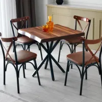 Set scaune de bucătarie Trendy Ekol Piele ecologică / Brown Black photo 7