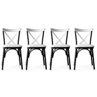 Set scaune de bucătarie Trendy Ekol Piele ecologică / White Black