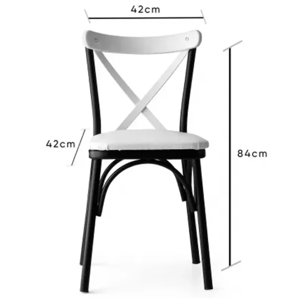 Set scaune de bucătarie Trendy Ekol Piele ecologică / White Black photo 6