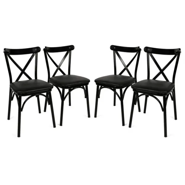 Set scaune de bucătarie Trendy Ekol Piele ecologică / Black Black photo 1
