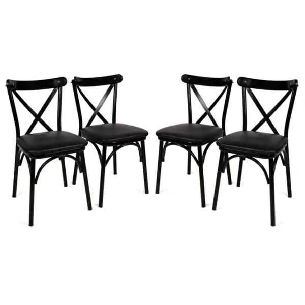 Set scaune de bucătarie Trendy Ekol Piele ecologică / Black Black photo 1