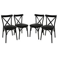 Set scaune de bucătarie Trendy Ekol Piele ecologică / Black Black