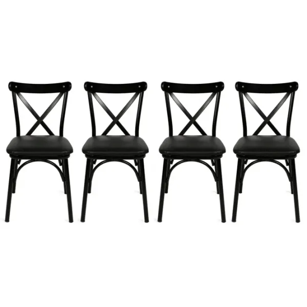 Set scaune de bucătarie Trendy Ekol Piele ecologică / Black Black photo 2