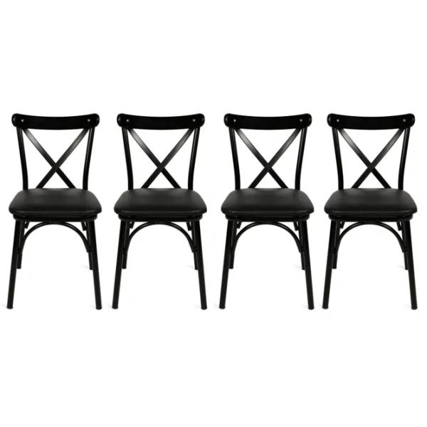Set scaune de bucătarie Trendy Ekol Piele ecologică / Black Black photo 2