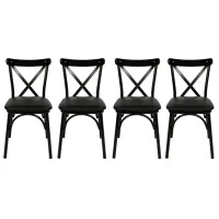 Set scaune de bucătarie Trendy Ekol Piele ecologică / Black Black photo 2