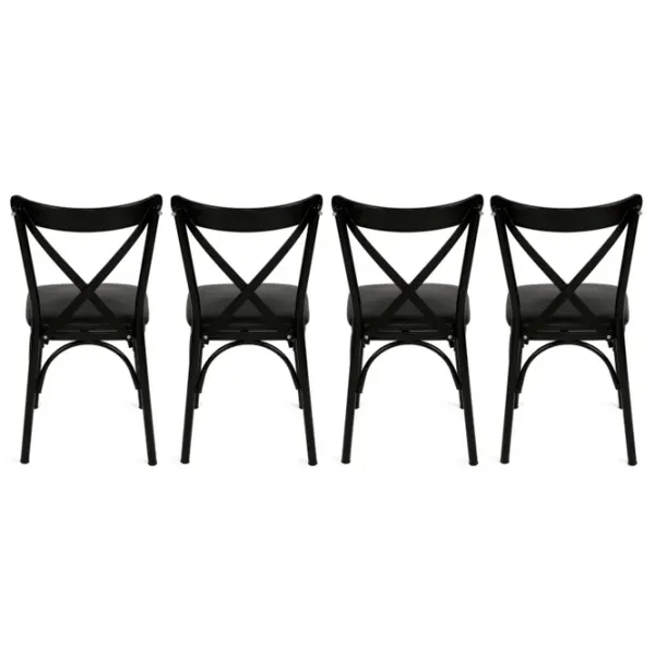 Set scaune de bucătarie Trendy Ekol Piele ecologică / Black Black photo 3
