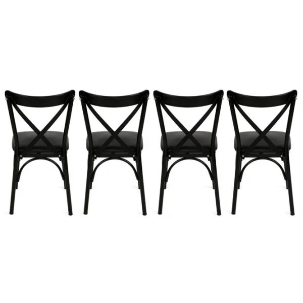 Set scaune de bucătarie Trendy Ekol Piele ecologică / Black Black photo 3