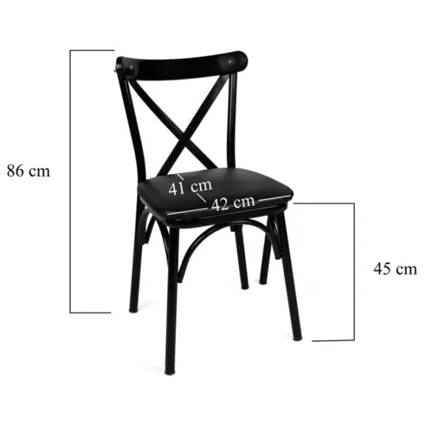 Set scaune de bucătarie Trendy Ekol Piele ecologică / Black Black photo 9