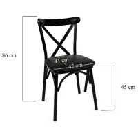 Set scaune de bucătarie Trendy Ekol Piele ecologică / Black Black photo 9