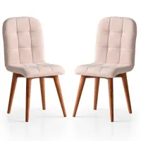 Set scaune de bucătarie Trendy Retro Catifea/ Cream Brown