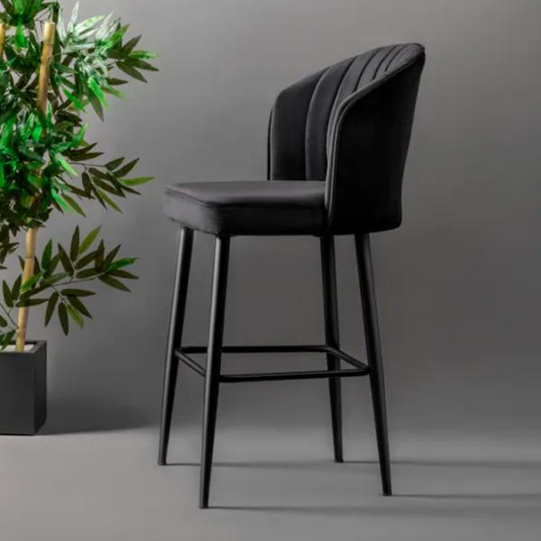 Scaune de bar Trendy Rubi Poliester / Metal / Black photo 4