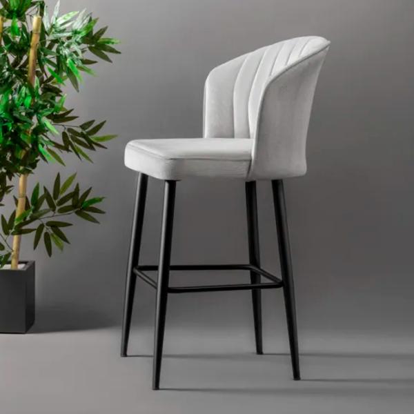 Scaune de bar Trendy Rubi Poliester / Metal / Cream photo 3