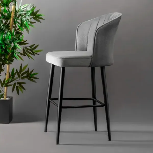 Scaune de bar Trendy Rubi Poliester / Metal / Gray photo 3