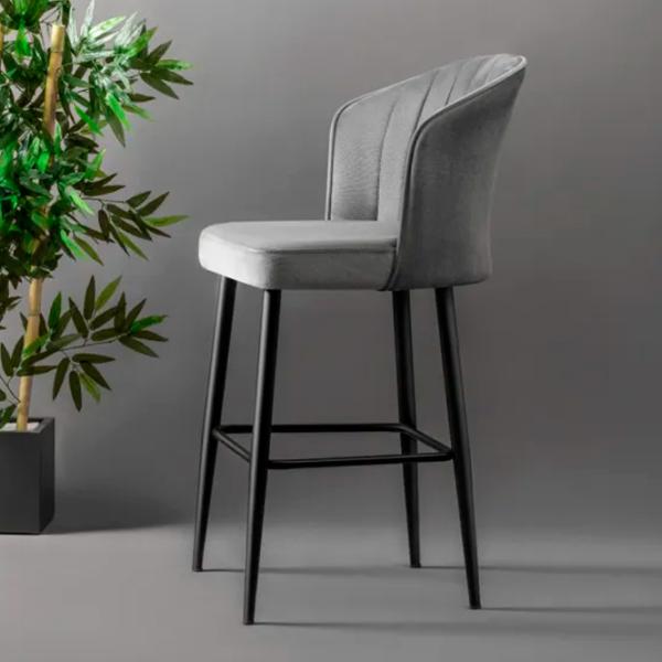 Scaune de bar Trendy Rubi Poliester / Metal / Gray photo 3