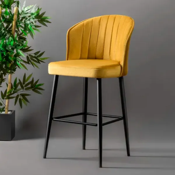 Scaune de bar Trendy Rubi Poliester / Metal / Yellow photo 2