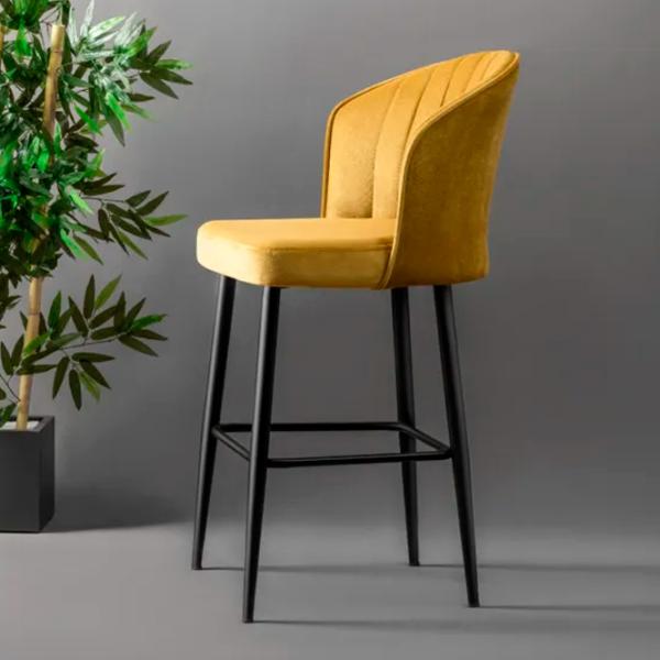 Scaune de bar Trendy Rubi Poliester / Metal / Yellow photo 3