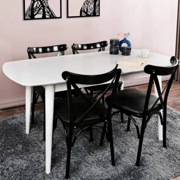 Masă de bucătărie extensibilă Trendy Retro MDF/ White photo 8