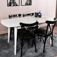 Masă de bucătărie extensibilă Trendy Retro MDF/ White photo 8