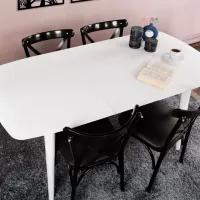 Masă de bucătărie extensibilă Trendy Retro MDF/ White photo 9