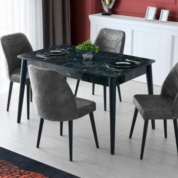 Кухонный стол раскладной Trendy Lotus МДФ/ Antracit photo 2